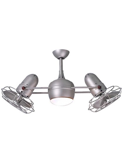 Dagny Ceiling Fan with Metal Blades and Light Kit in Brushed Nickel.